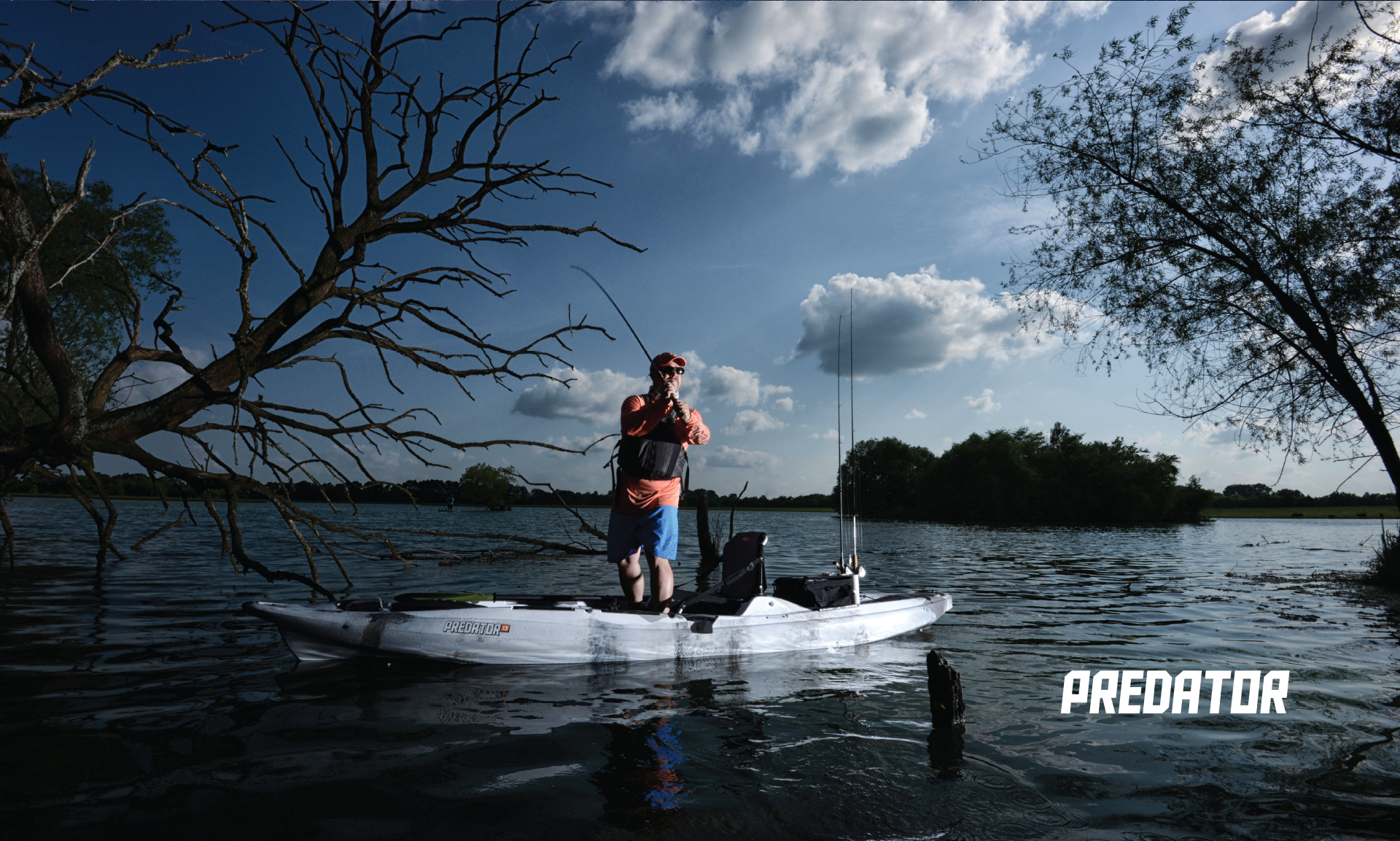 Old Town Predator kayak on the water fishing