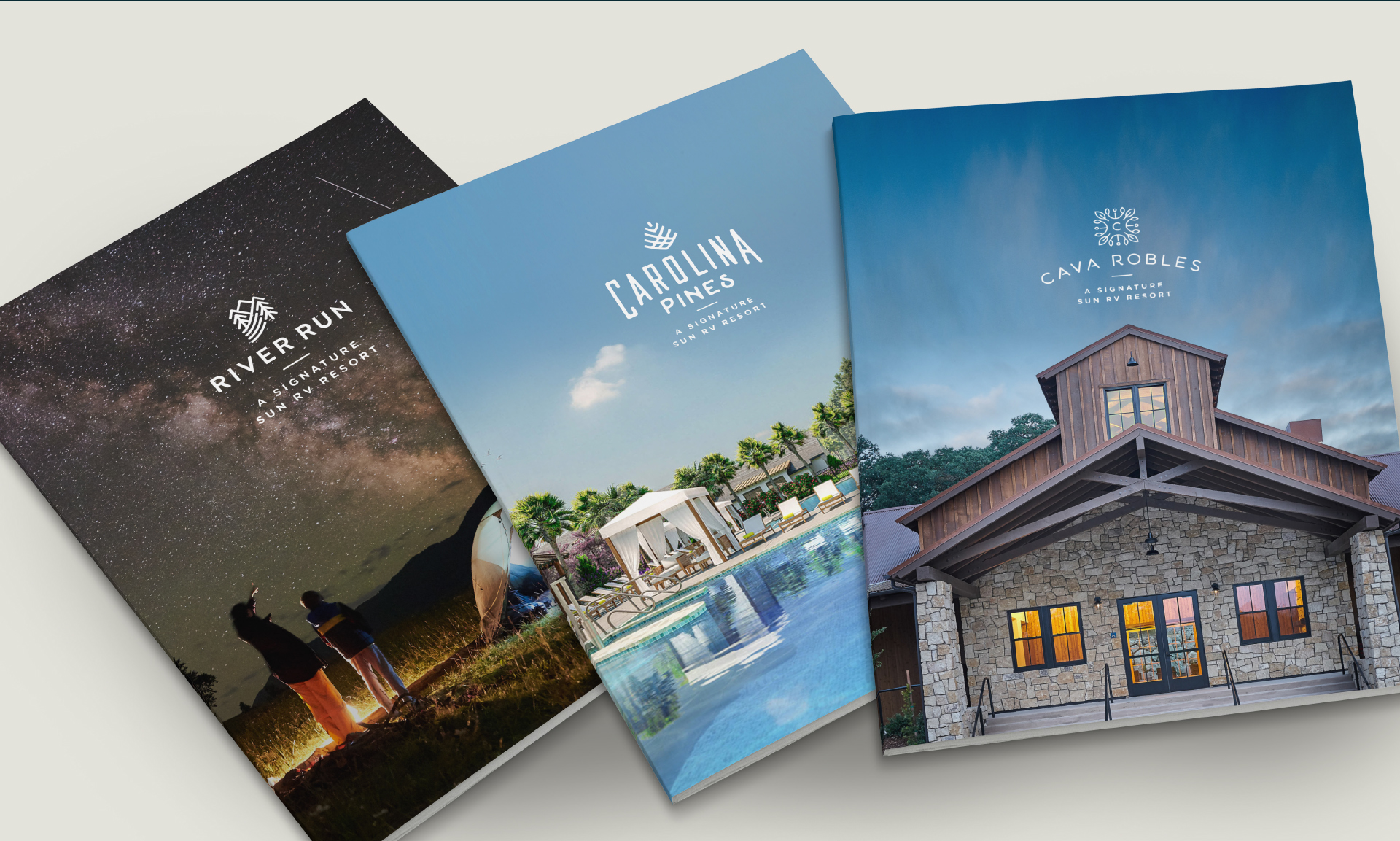 Cava Robles River Run Carolina Pines SUN RV Resort brochures